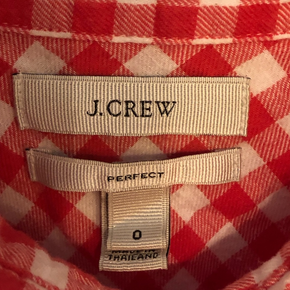 J Crew Women’s Perfect Pink Plaid Button Down Size 0 - Picture 4 of 8